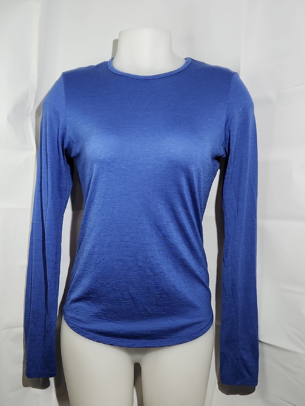 Cloudveil 100% Merino Wool Classic Long-Sleeve Crewneck Top - Blue